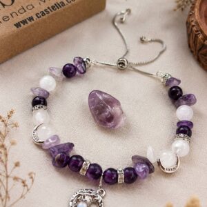pulsera amatista y cuarzo blanco para la paz y equilibrio