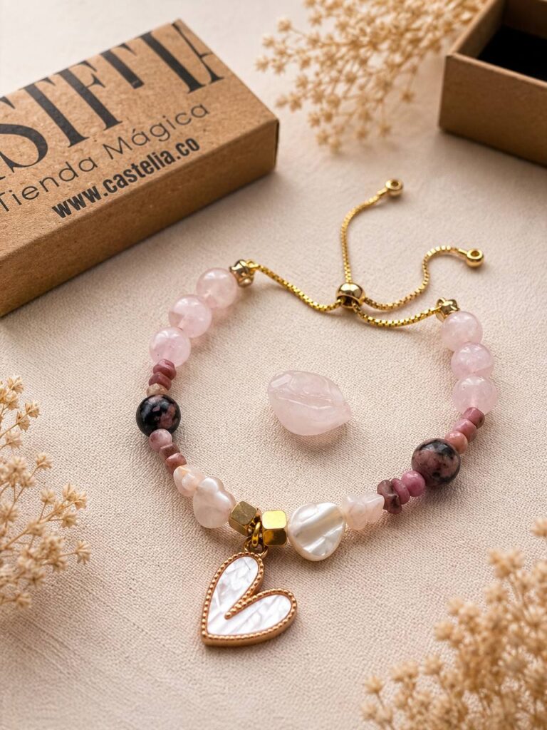 pulsera amor y armonia dorada atraer el amor joyeria castelia