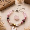 pulsera de cuarzo rosa y rodonita atraer el amor joyeria castelia