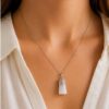 collar de limpieza energetica, cuarzo blanco de cilinro castelia collar de limpieza energetica, cuarzo blanco de cilinro castelia