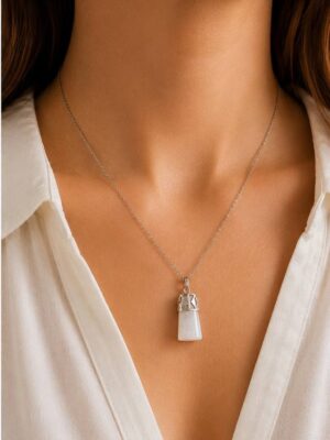 collar de limpieza energetica, cuarzo blanco de cilinro castelia