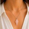 Collar cuarzo rosado trompo para el amor castelia