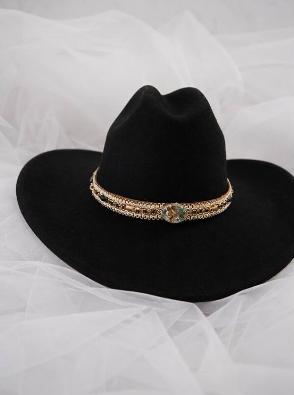 sombrero negro con piedras naturales de atraccion castelia 2 sombrero negro con piedras naturales de atraccion castelia 2