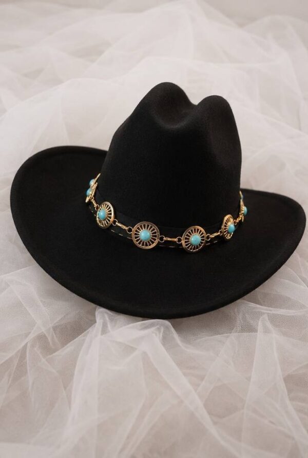 sombrero cadena plateada de proteccion castelia